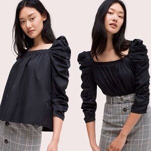 Kate Spade Black Ruched Blouse